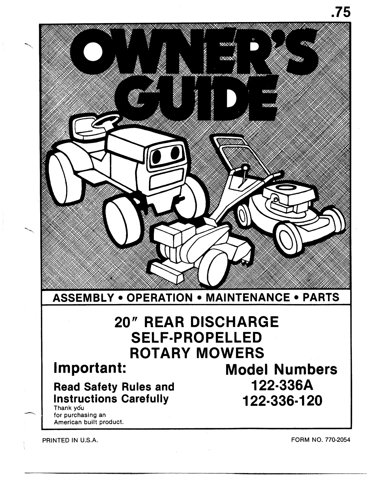 Bolens 122-336A User Manual