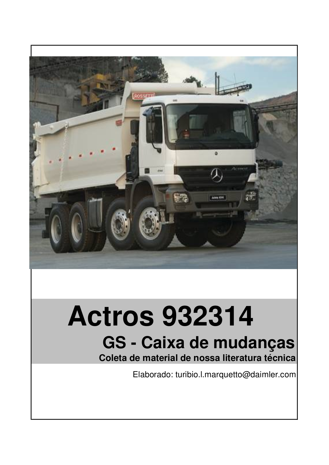 Mercedes-Benz Actros 932314 Service Manual