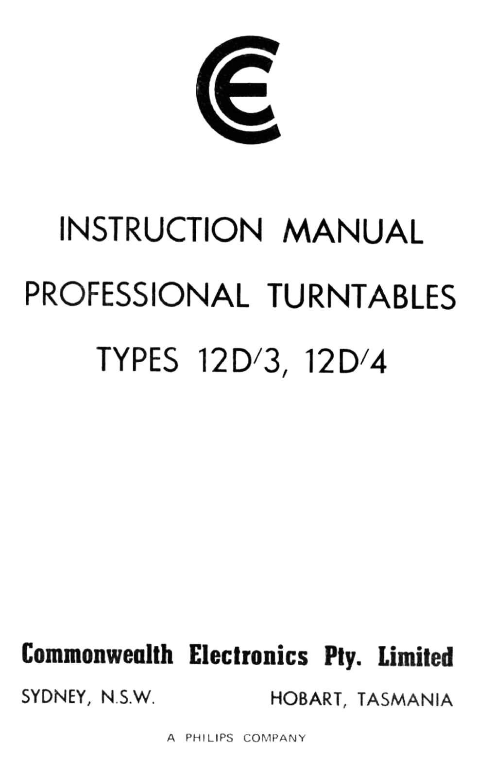 Colletti 12-D-3, 12-D-4 Owners manual