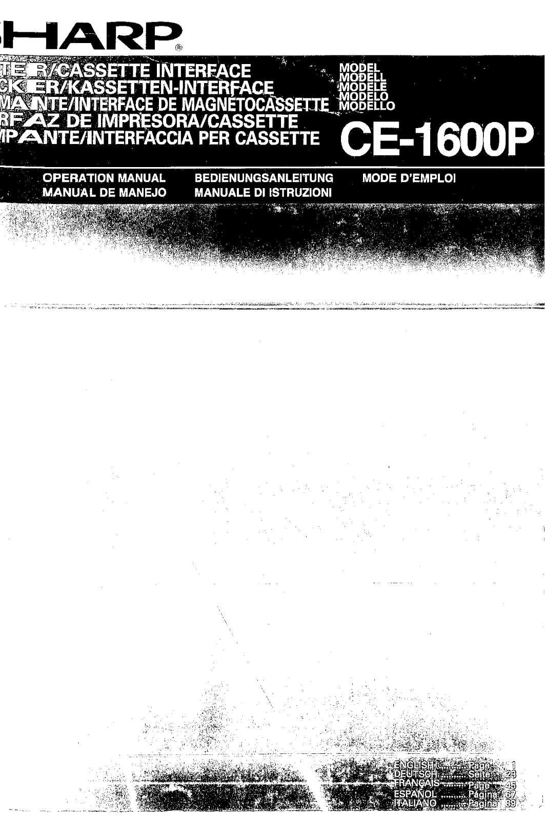 SHARP CE-1600P User Manual