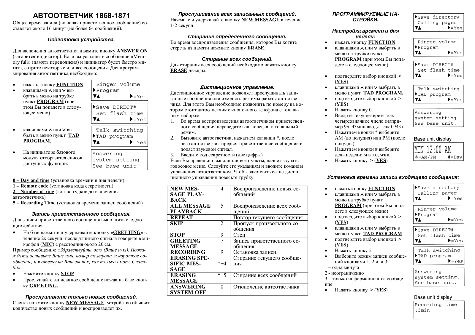 PANASONIC KX-TC1868, KX-TC1871 User Manual