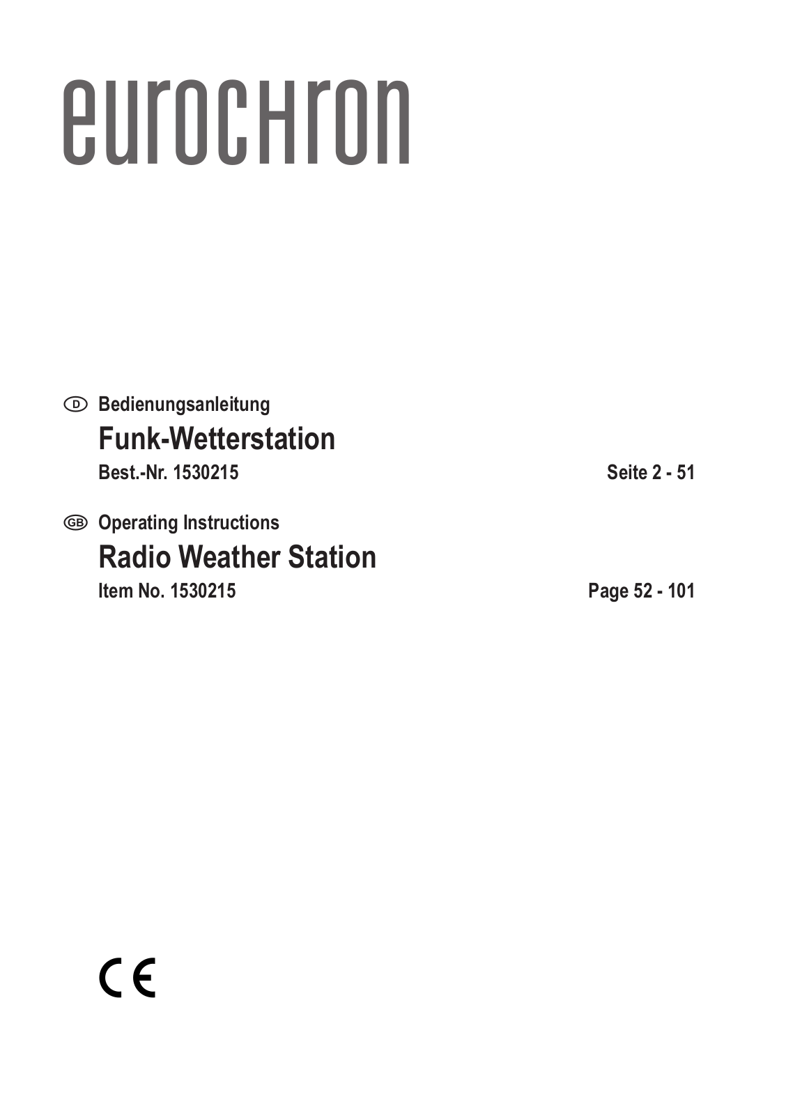 Eurochron WS1080 Operation Manual