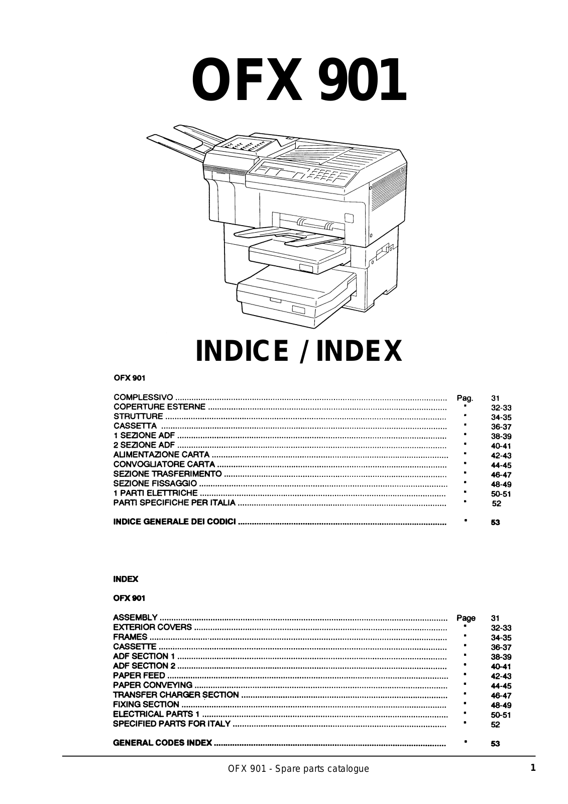 Olivetti OFX901 Parts Catalog