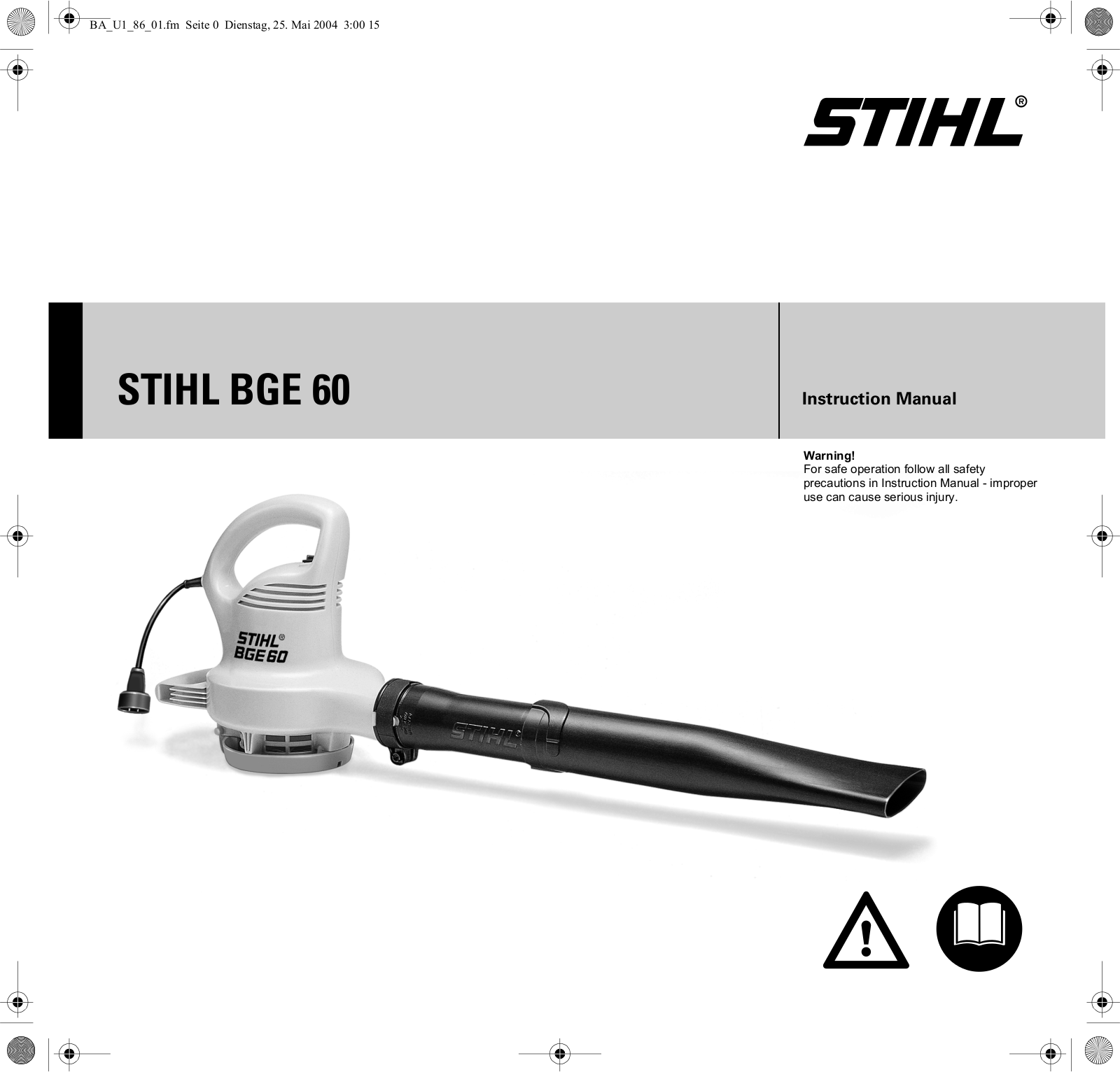 STIHL BGE 60 Owner's Manual