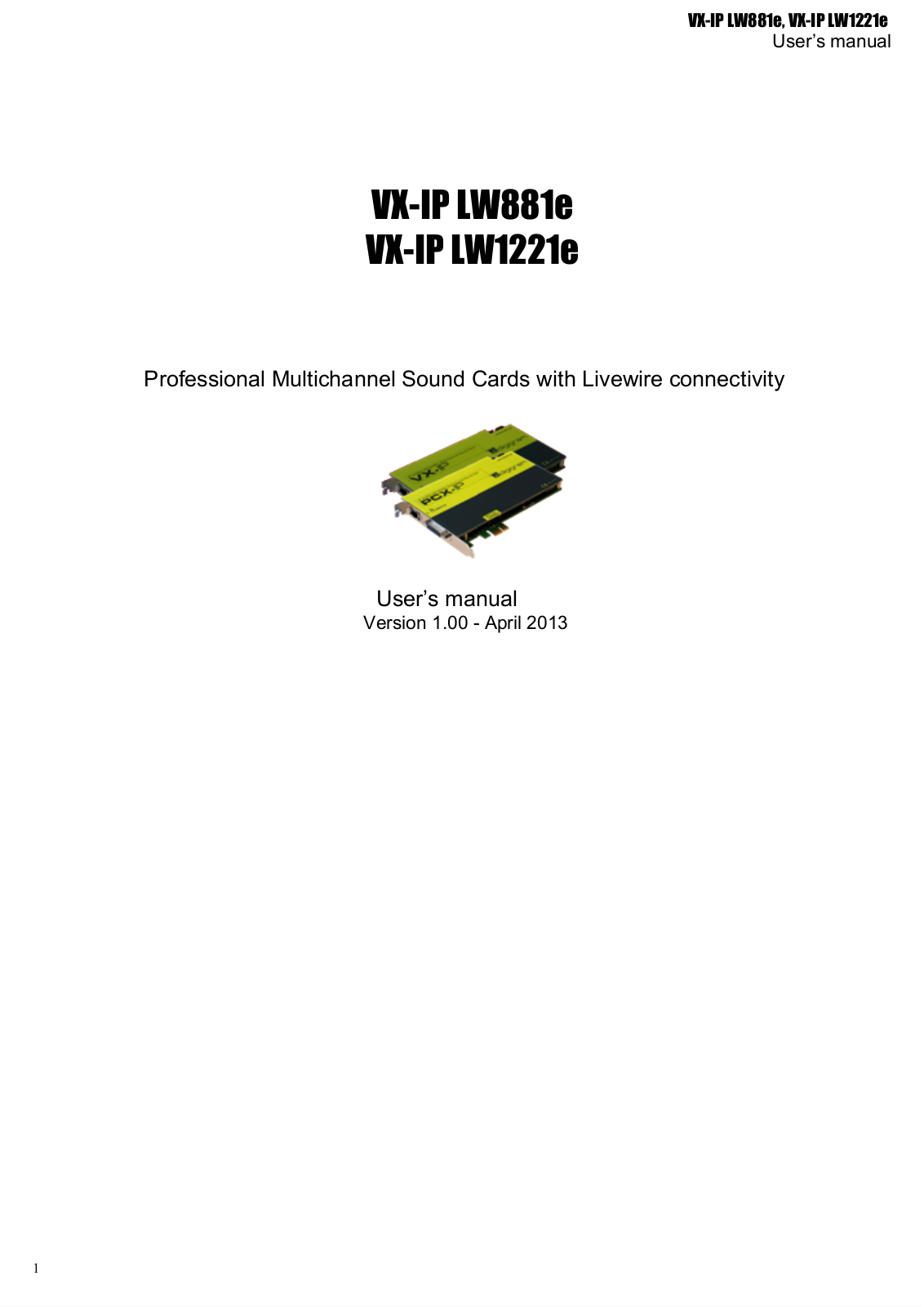 Digigram LW1221e, LW881e User manual