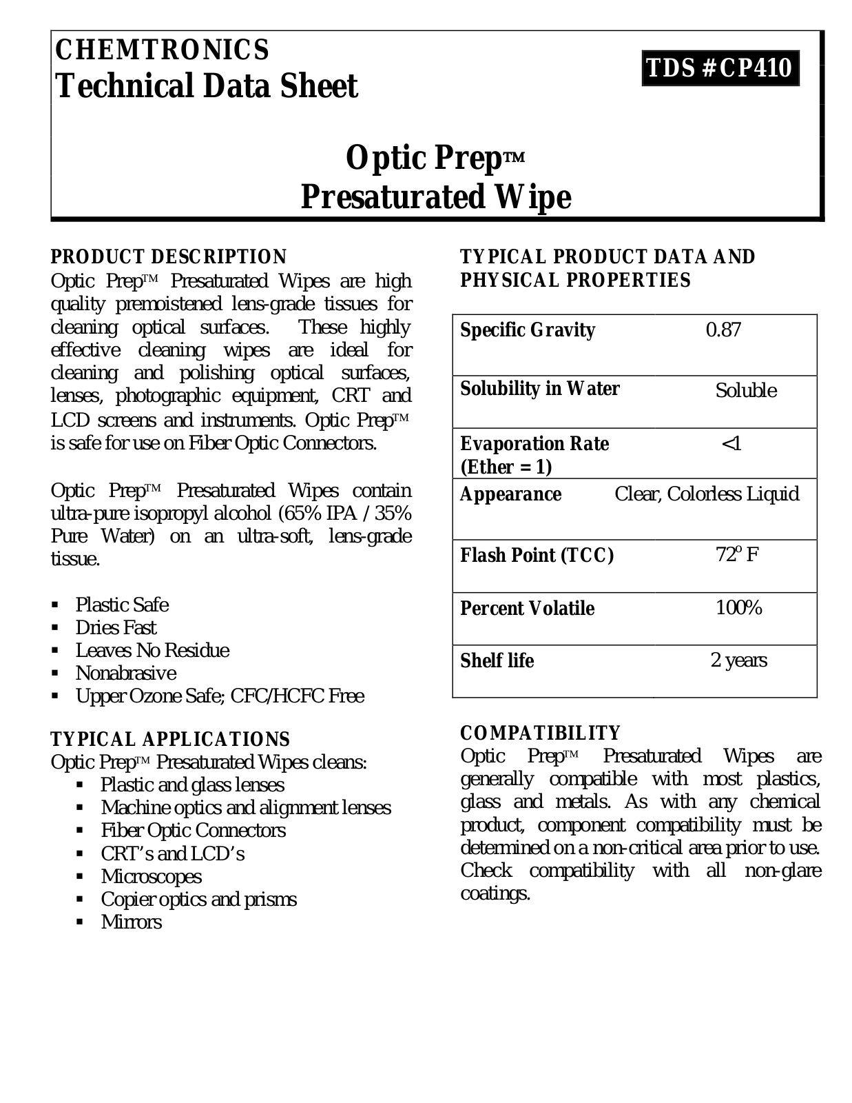 Chemtronics CP410 User Manual