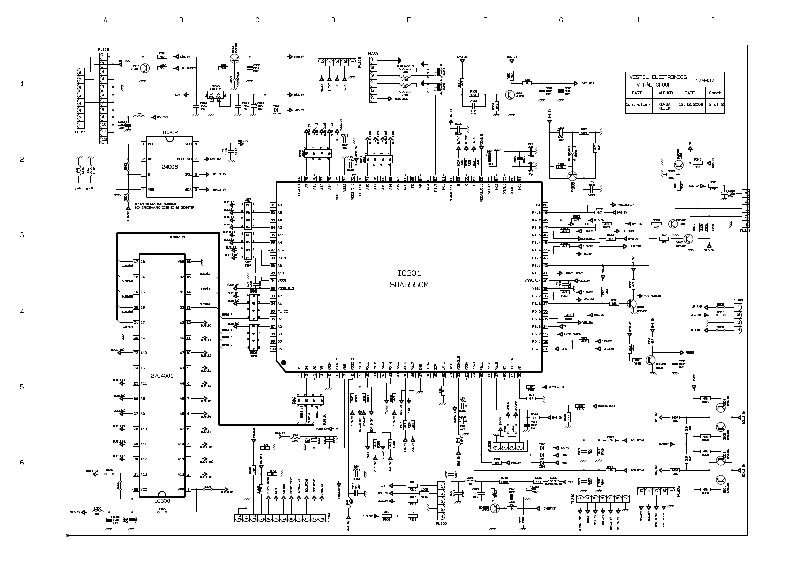 VESTEL DIR60, TFT 20 Schematics controller