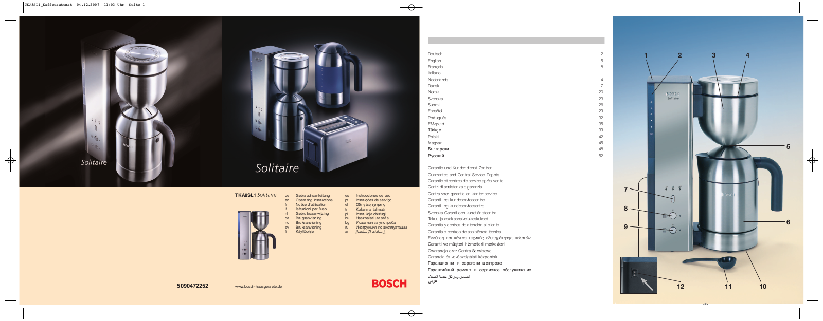 BOSCH TKA 8SL1 User Manual