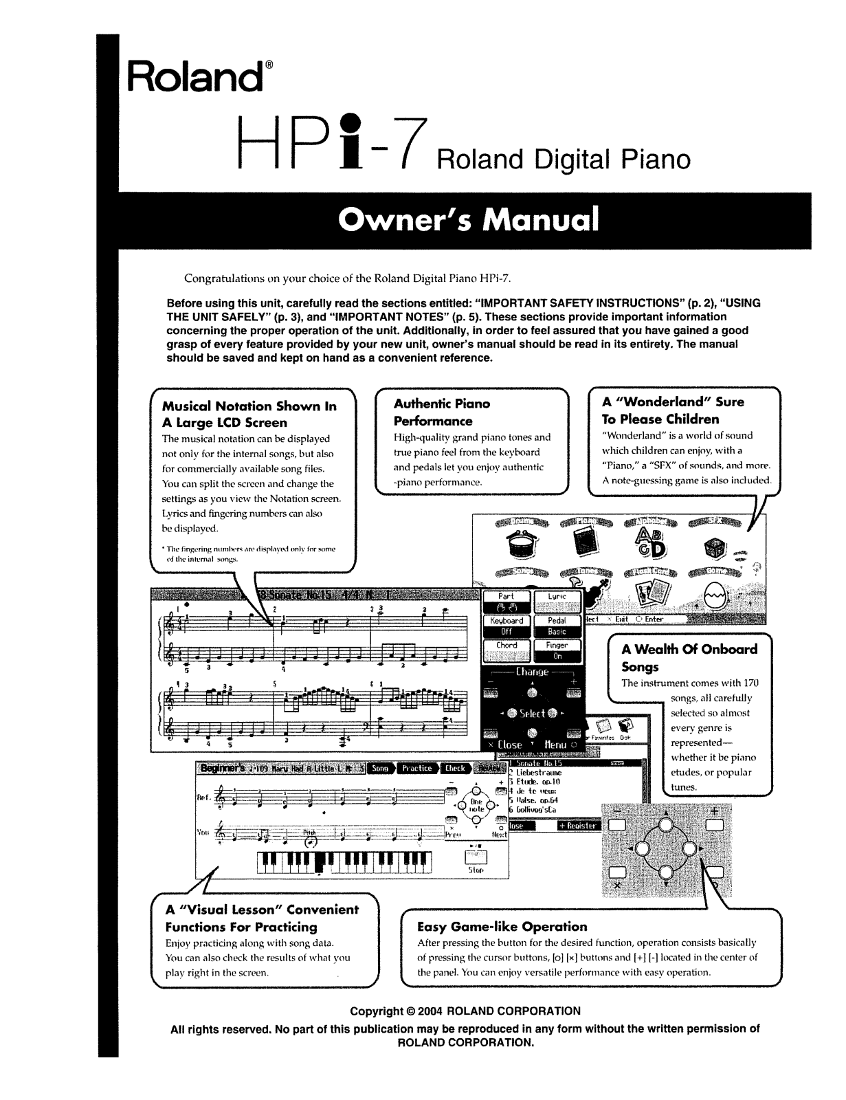 Roland Corporation HPI-7 Owner's Manual