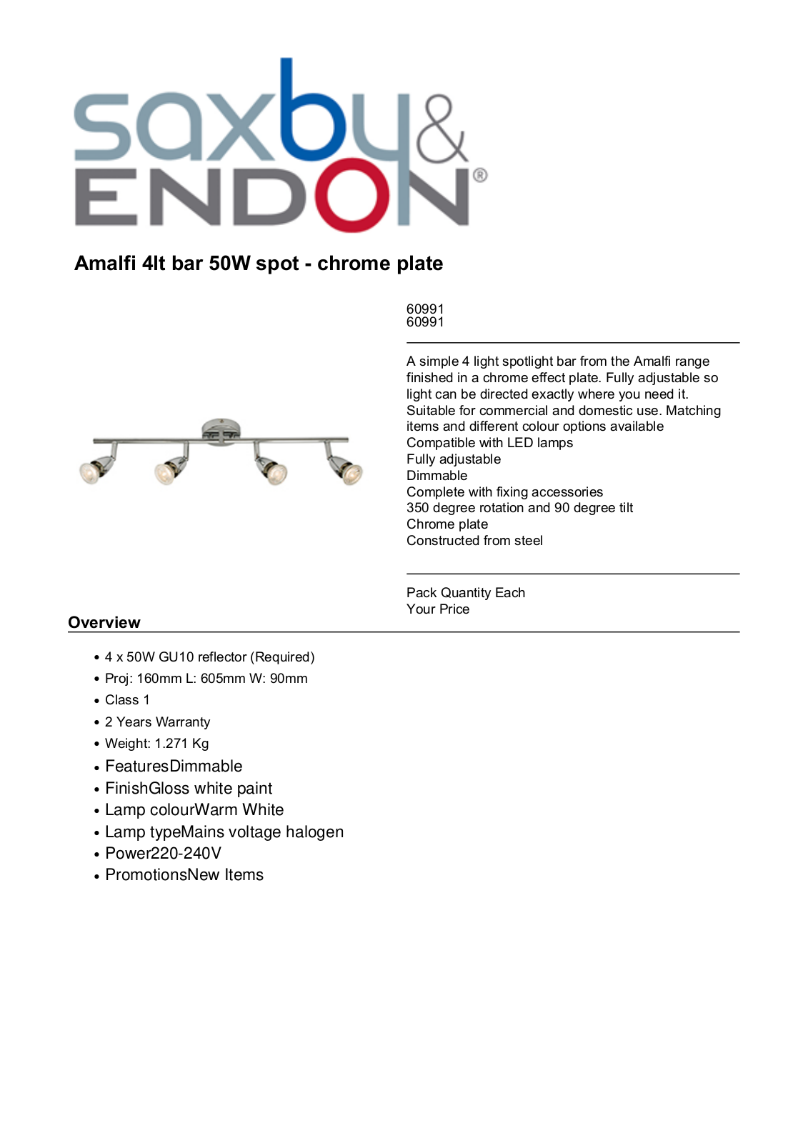 Endon Lighting 60991 Installation Instructions - ManualMachine.com