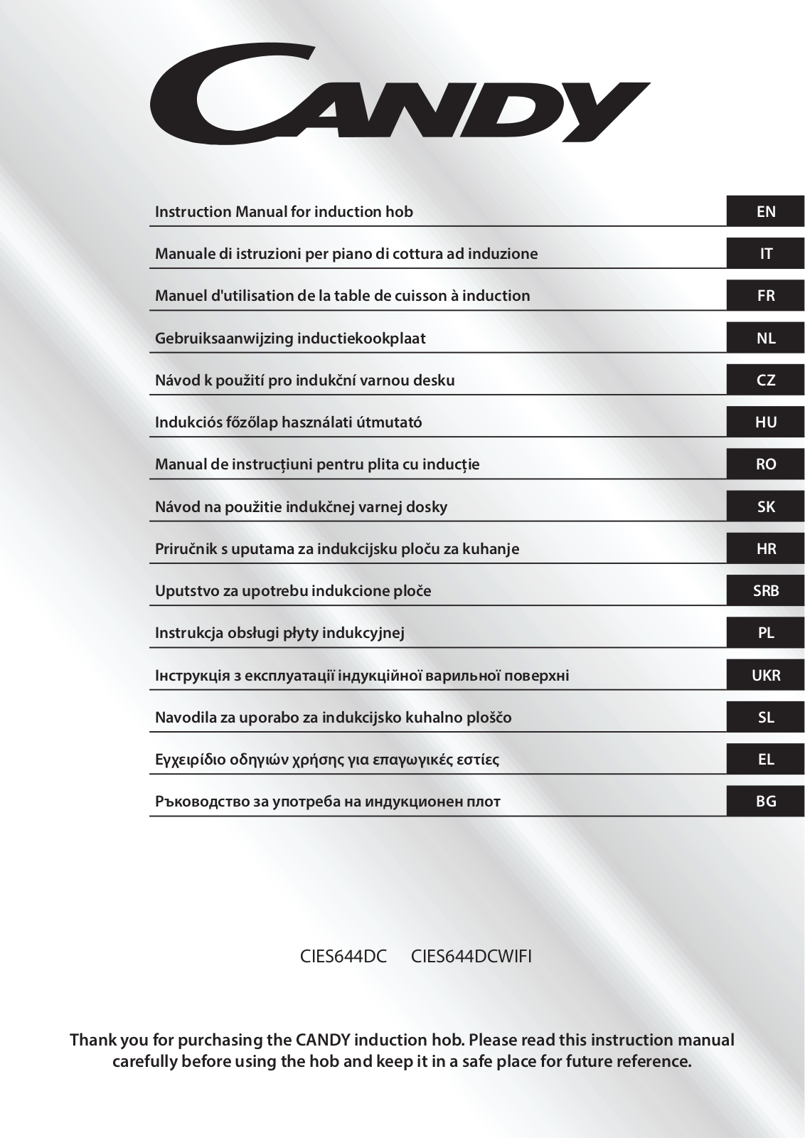 Candy CIES644DC User Manual