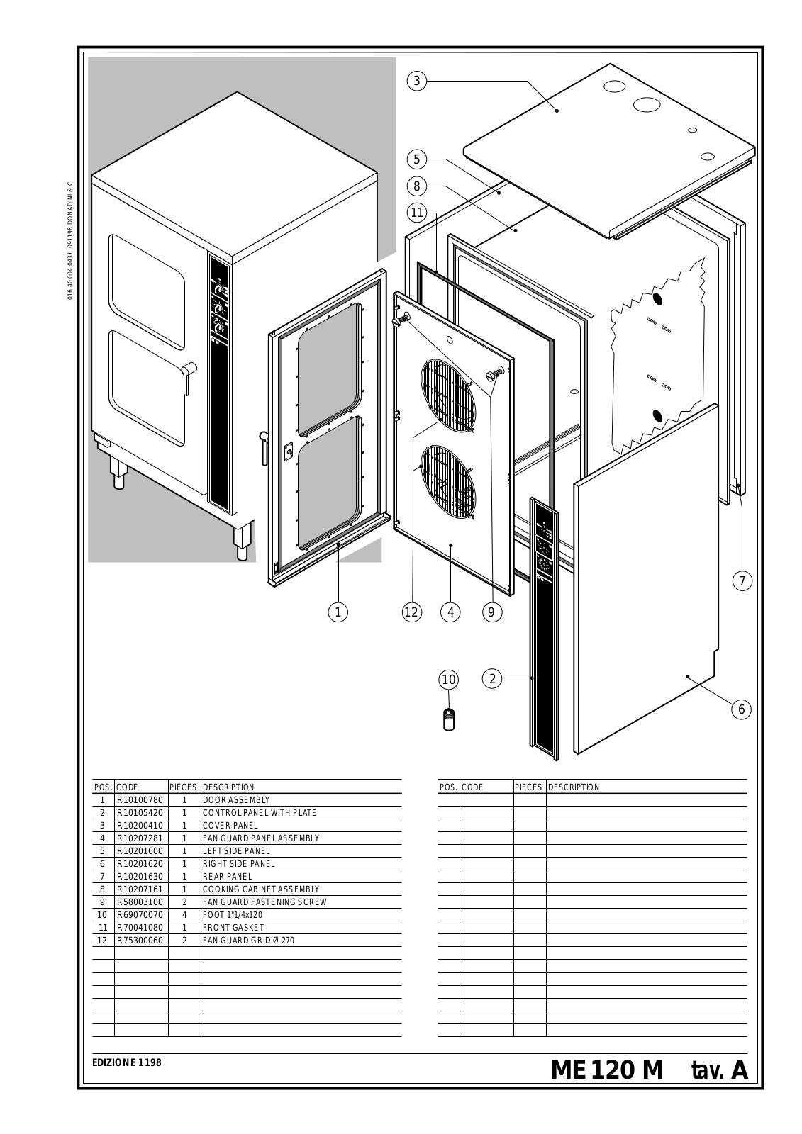 Cleveland CCE-120 Parts List