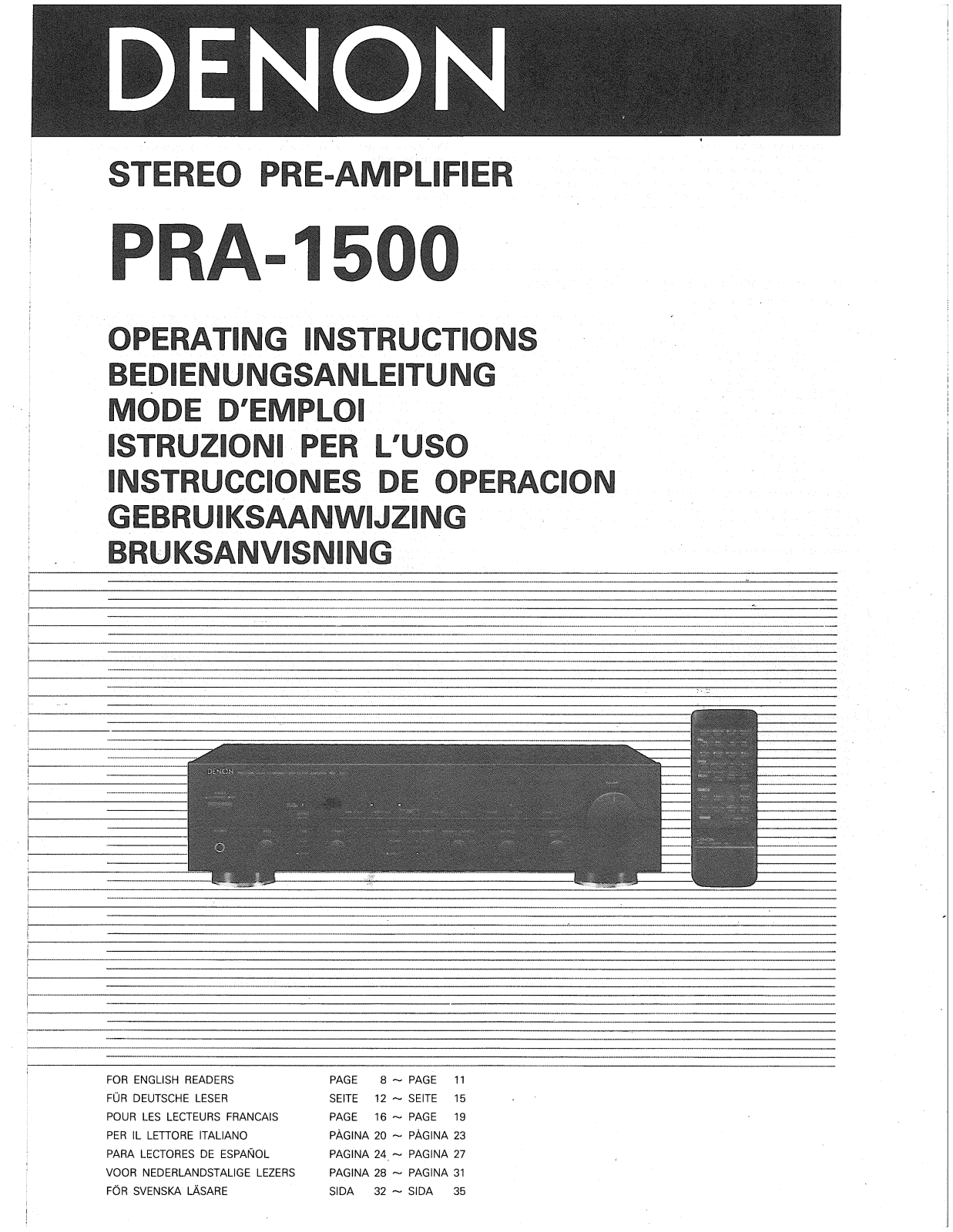 DENON PRA-1500 User Manual