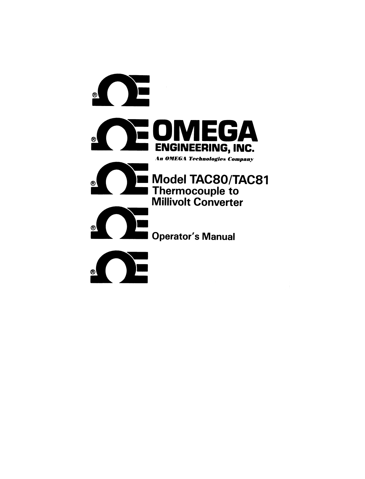 Omega Tac 80, Tac 81 User Manual