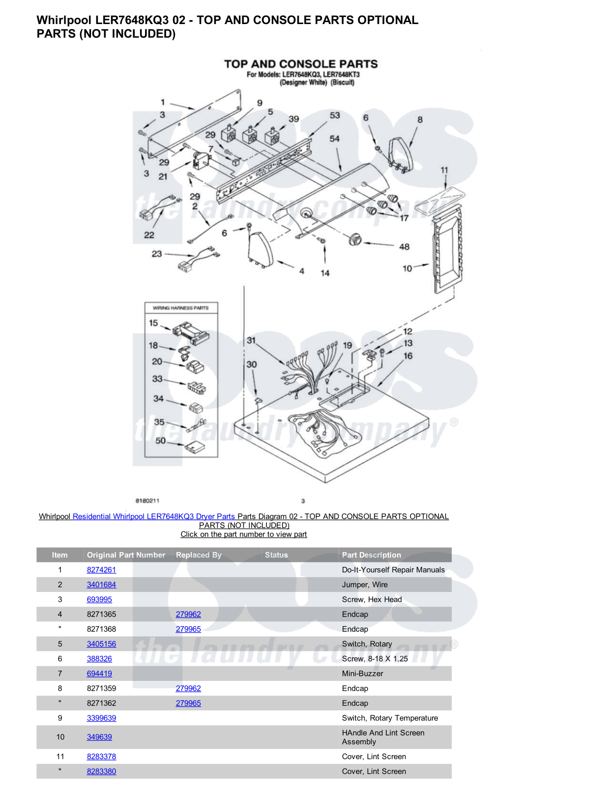 Whirlpool LER7648KQ3 Parts Diagram