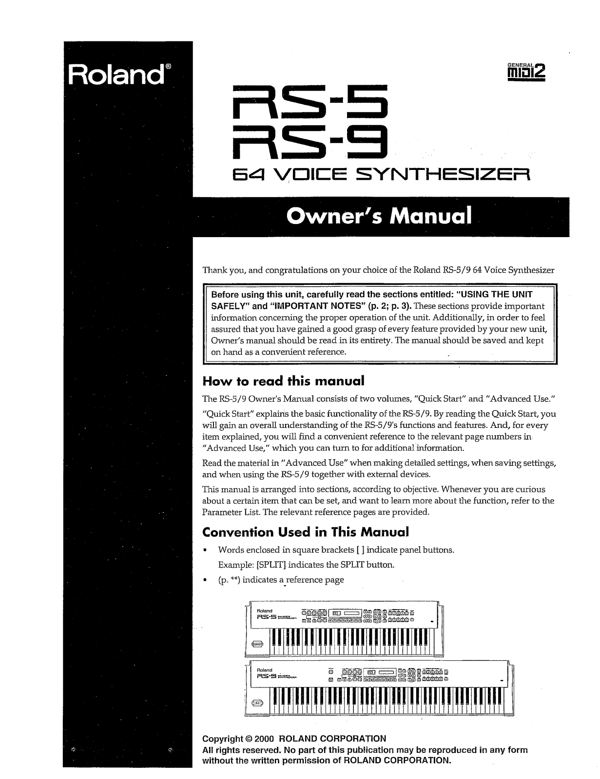 Roland RS-9 User Manual
