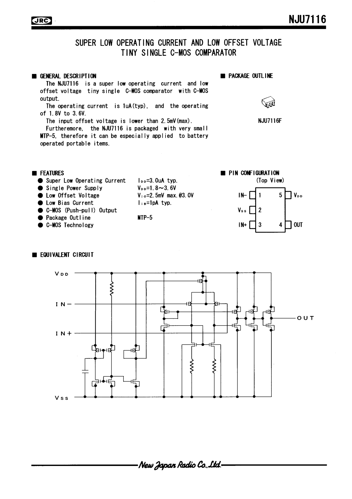 JRC NJU7116F Datasheet