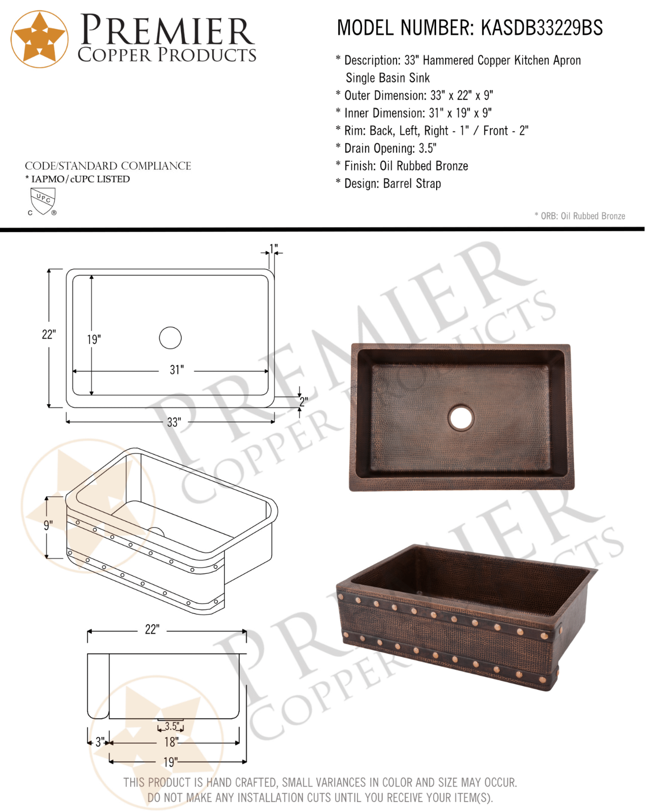 Premier Copper Products IER1506 Specifications - ManualMachine.com