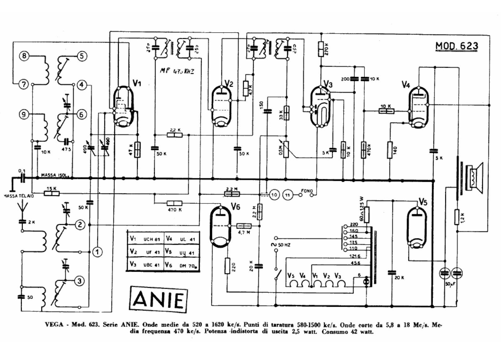 Vega 623 schematic