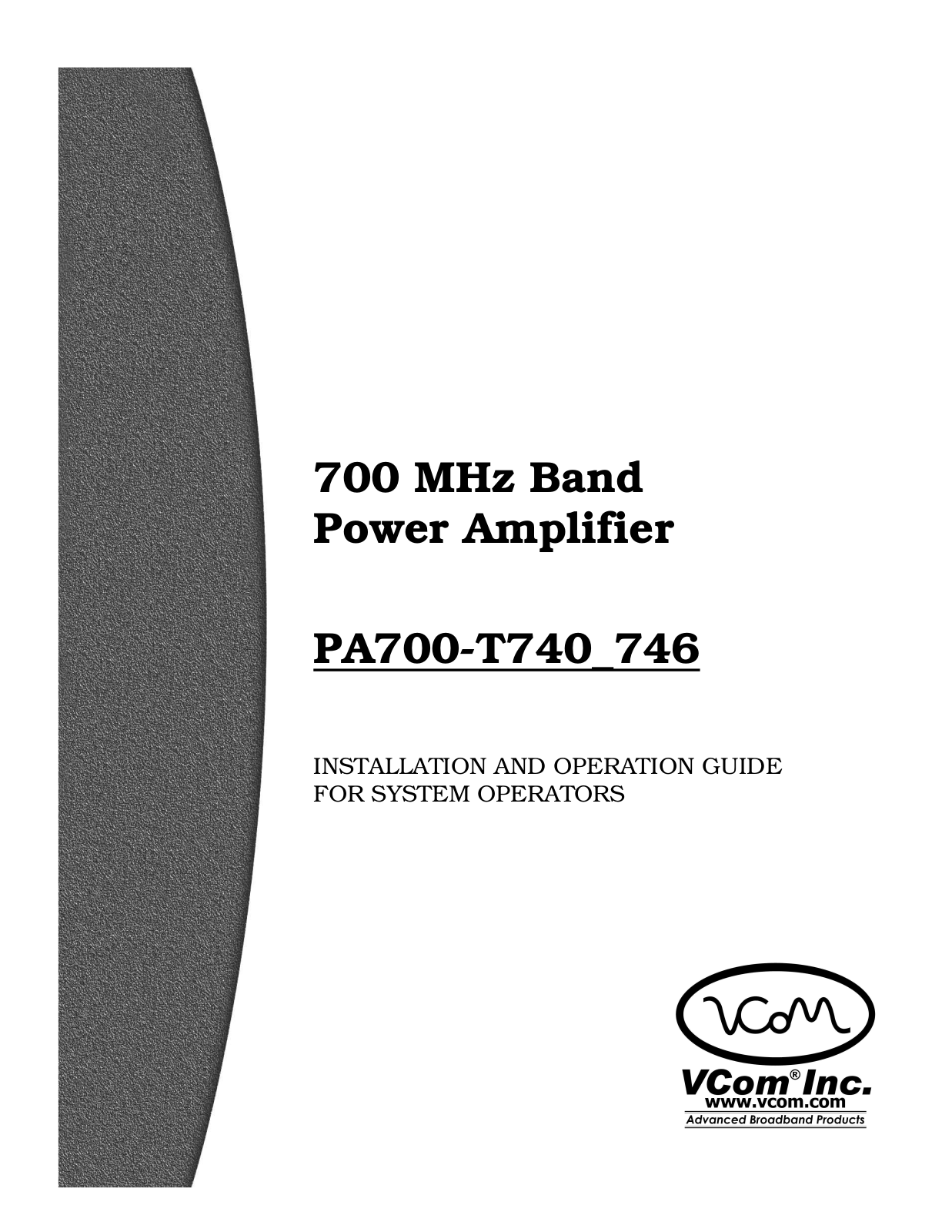 Vecima Networks PA700 Users Manual