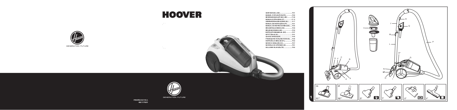 Hoover RU70-RU16001, RU70-RUI500 User Manual