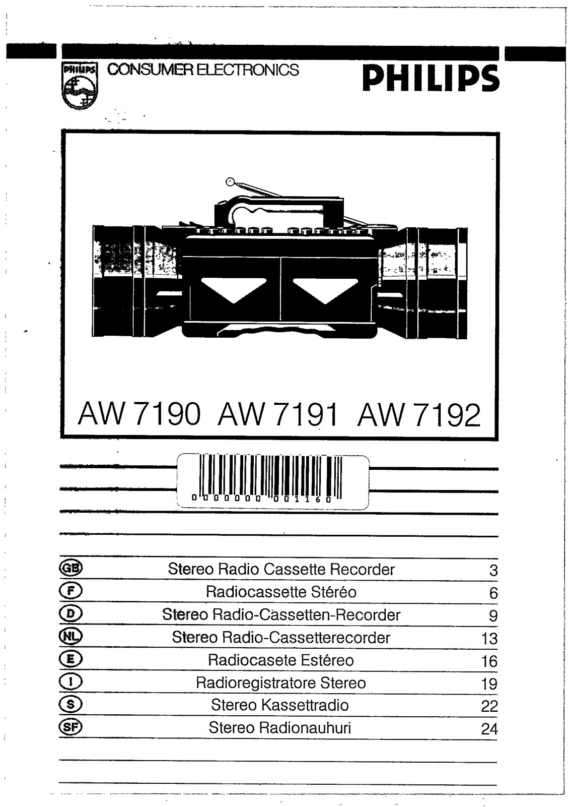 Philips AW7192 User Manual