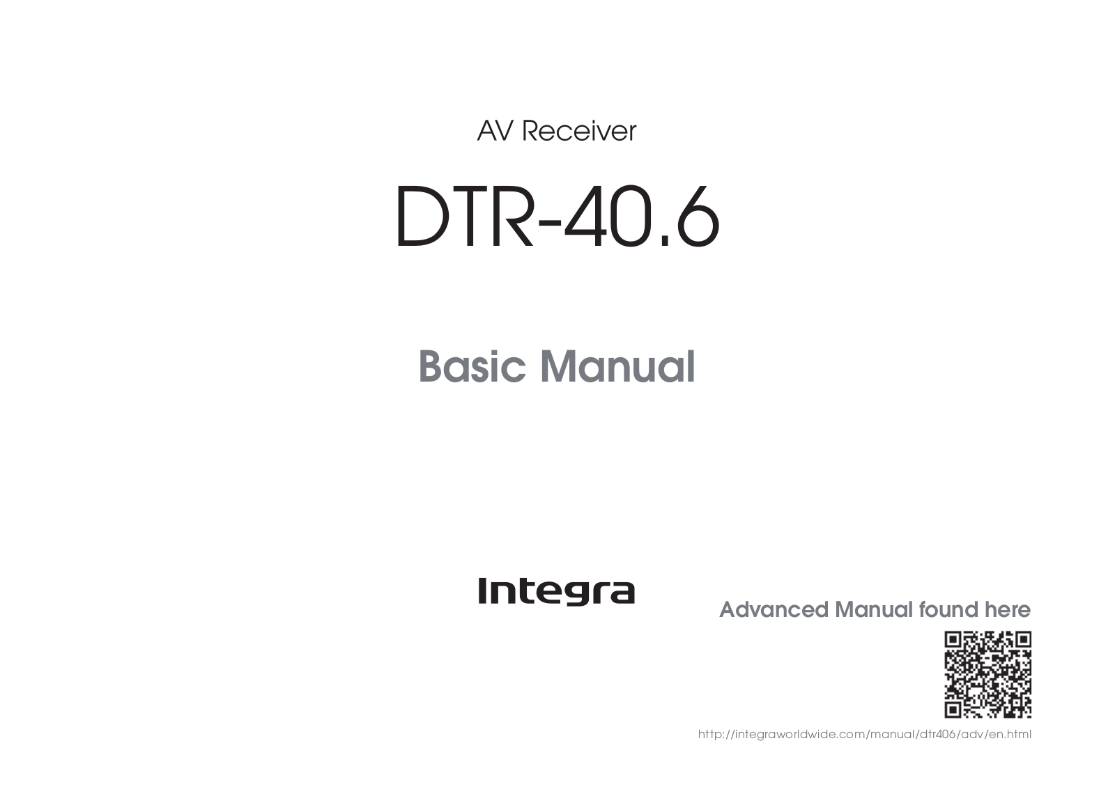 Integra DTR-40.6, DTR-20.9 Owner's Manual