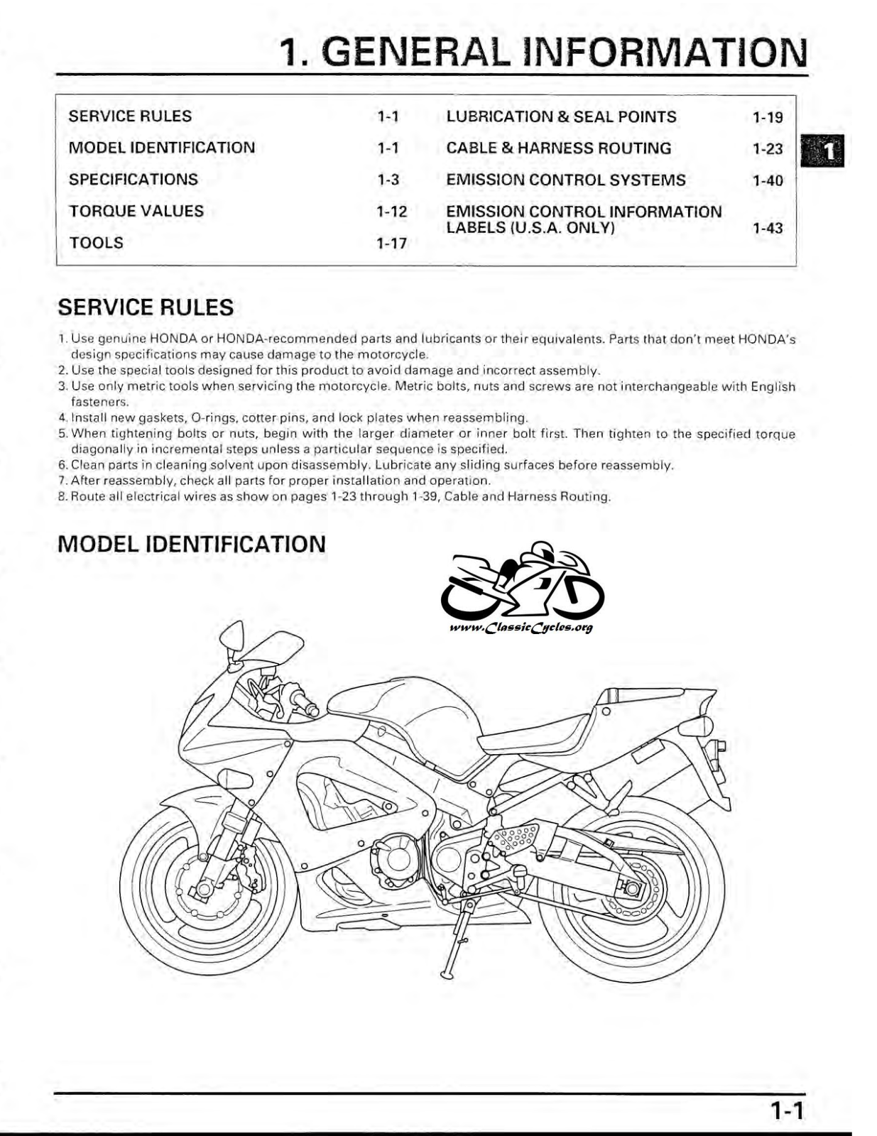 Honda CBR900 Service Manual