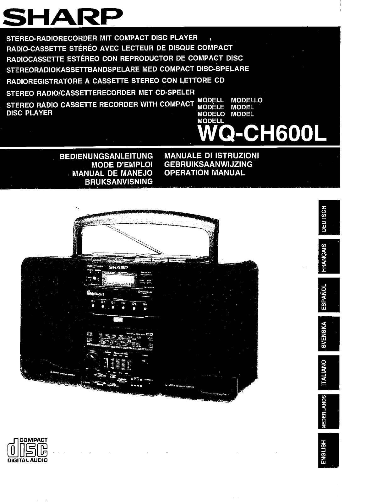 Sharp WQ-CH600L Manual