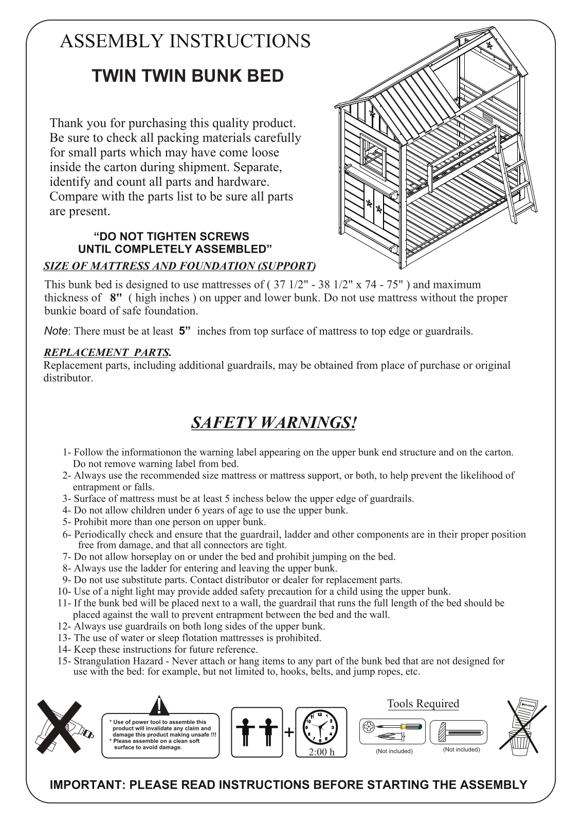 Zoomie Kids W001752570 Assembly Instructions