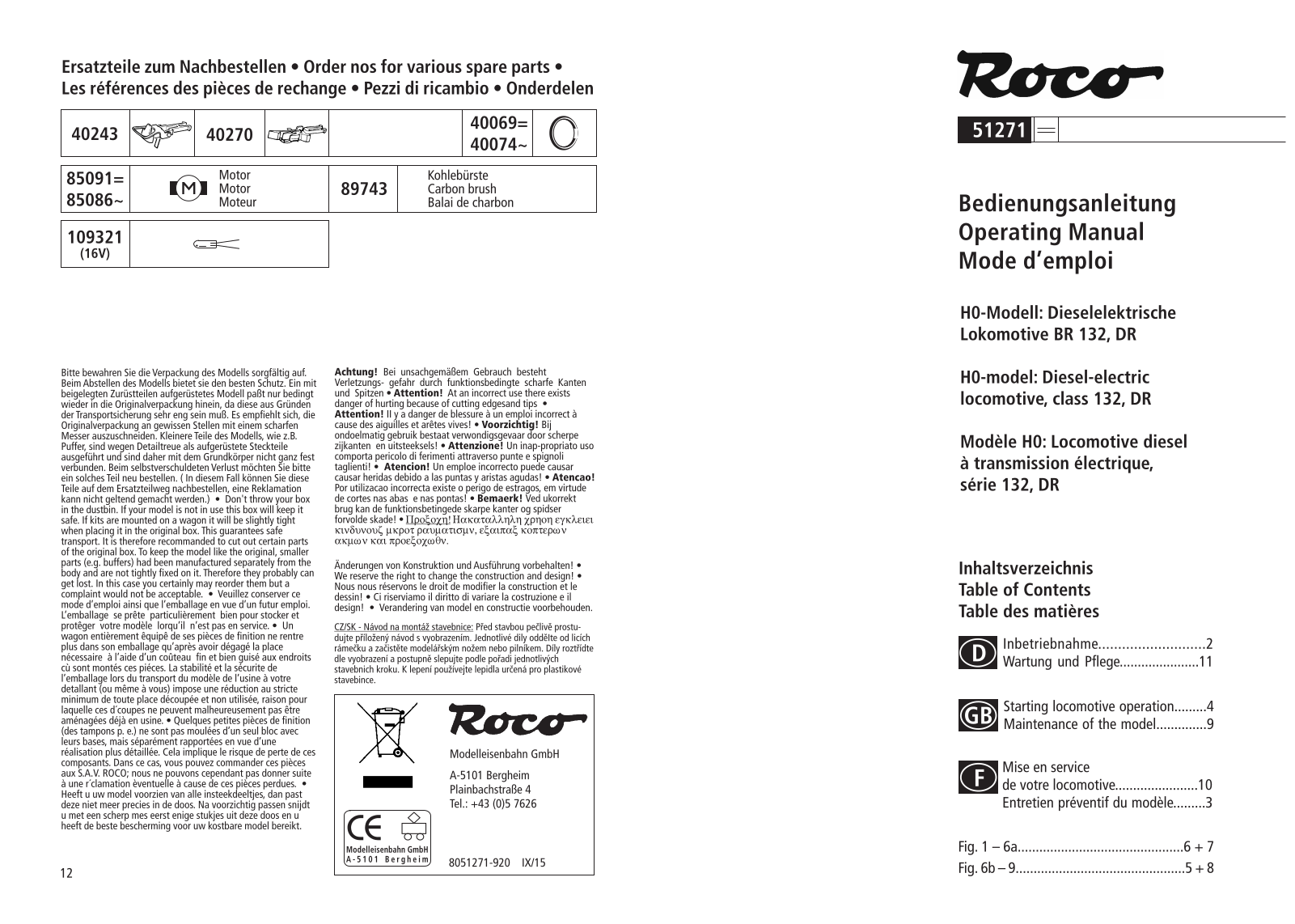 Roco 51271 Operating Manual