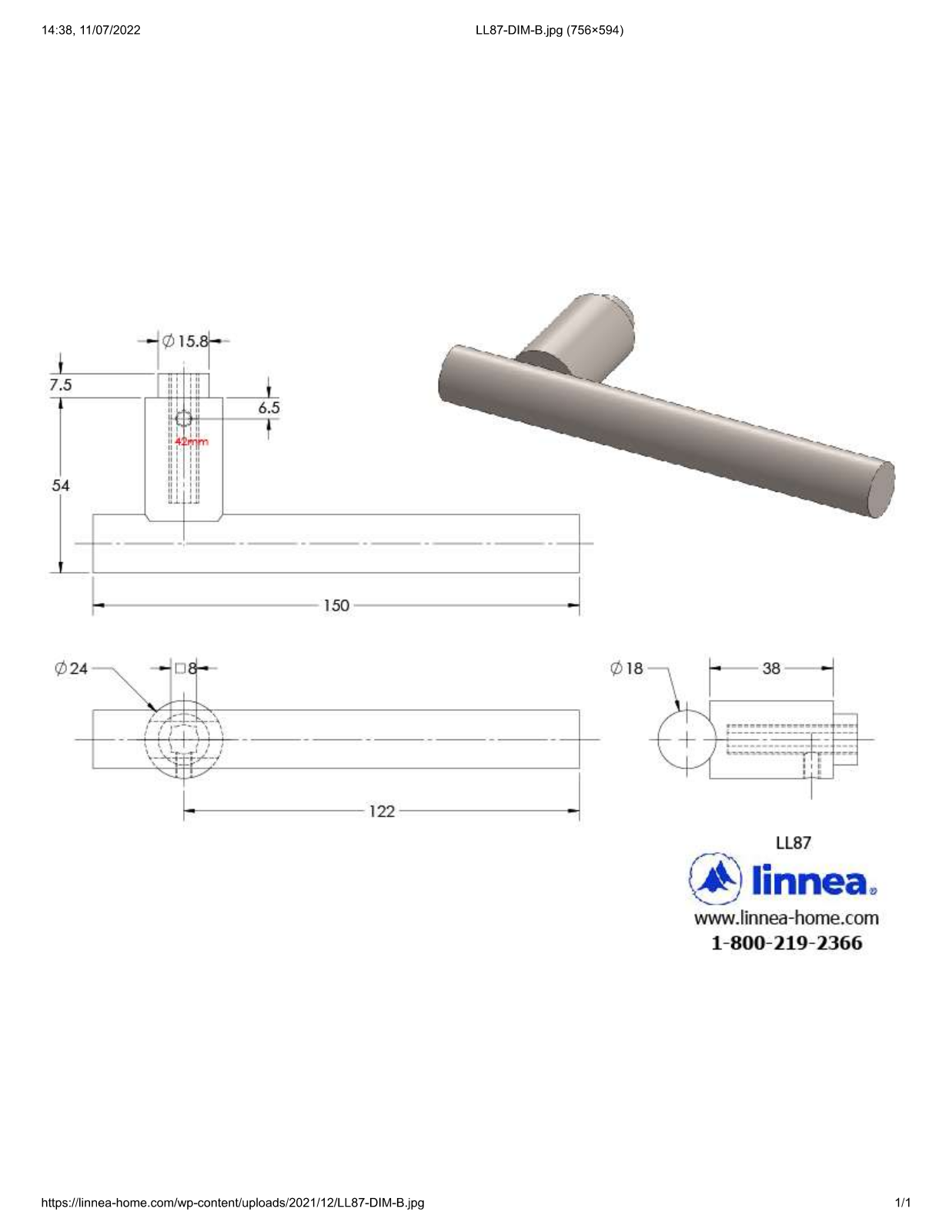 Linnea LNNE2456 Dimensions - ManualMachine.com