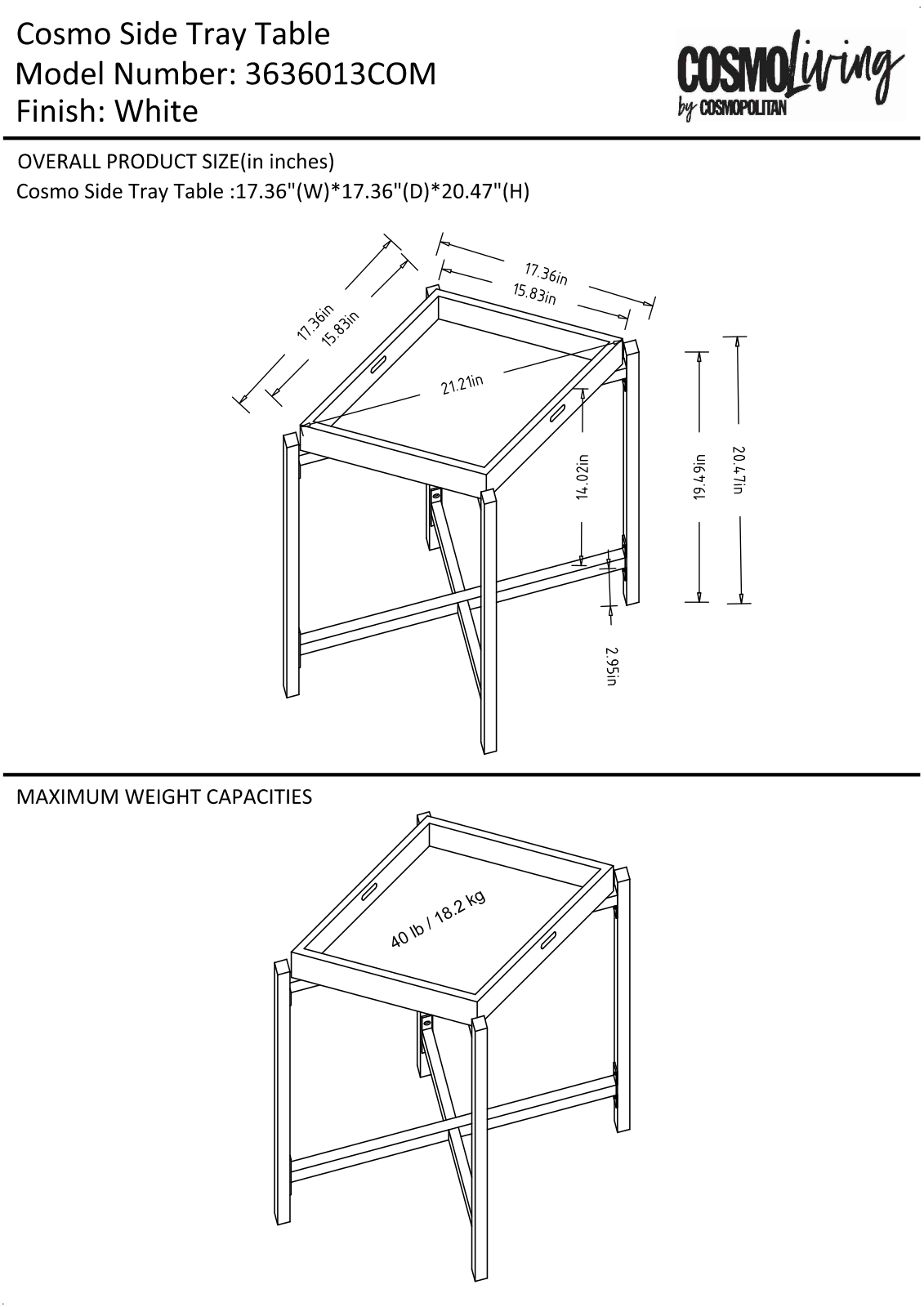 Ameriwood Home COGL1150 Dimensions - ManualMachine.com