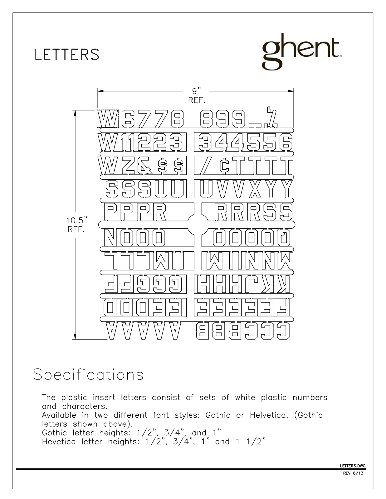 Ghent GEX1355 Specifications - ManualMachine.com