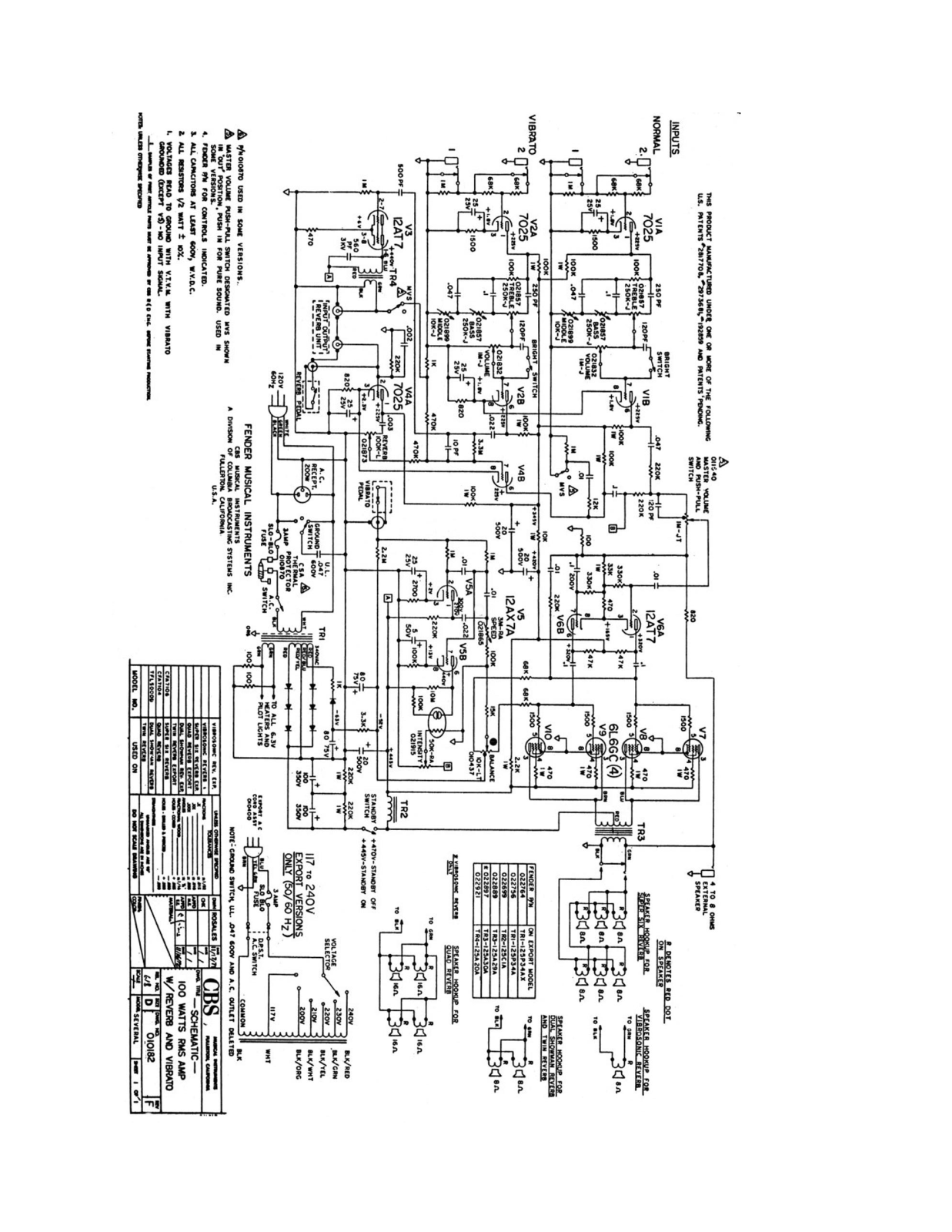 Fender Super-Six Schematic