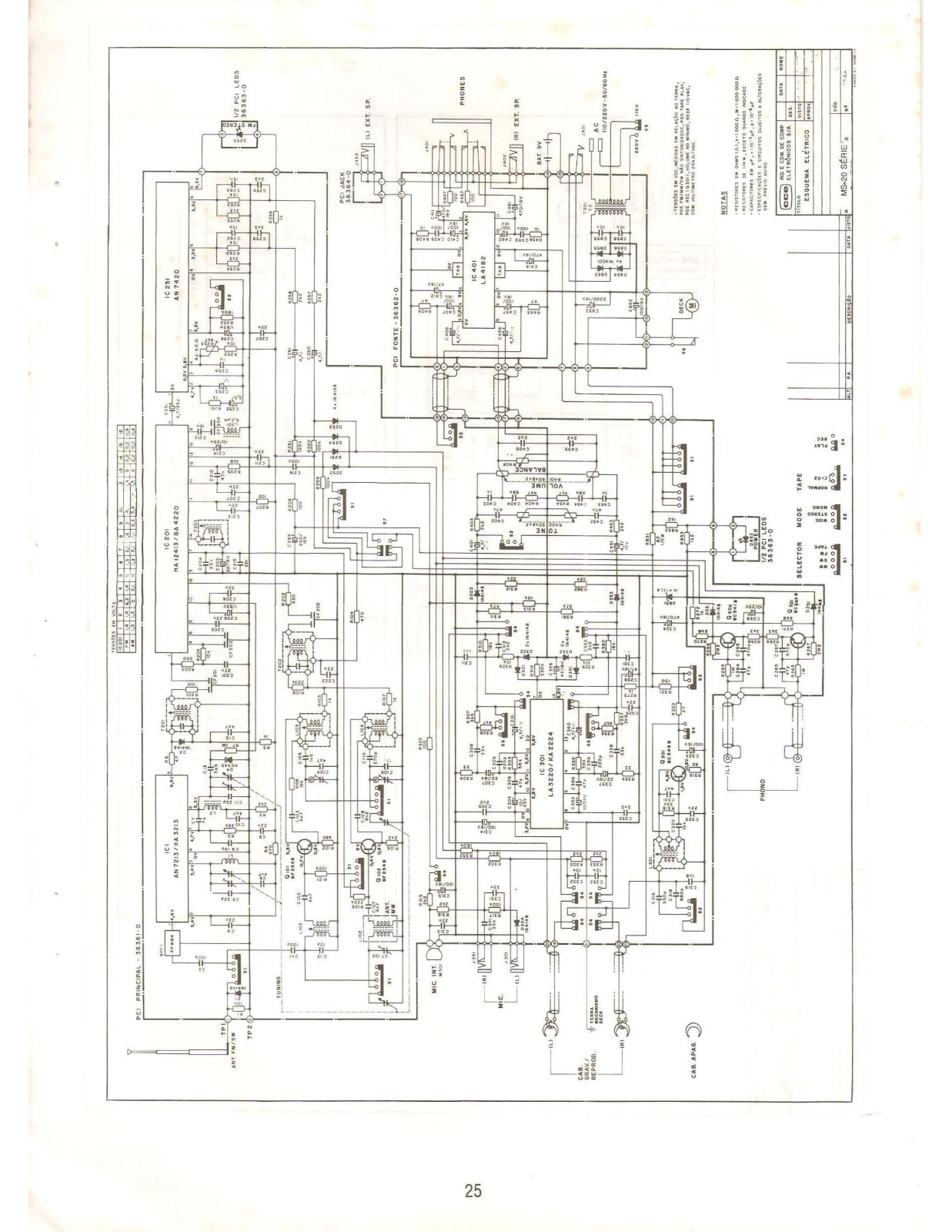 CCE MS-20 Serie B Schematic