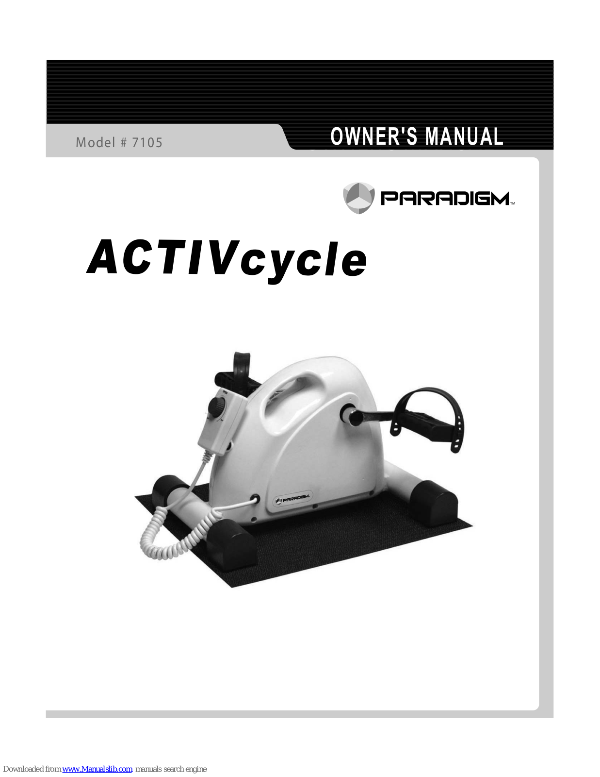 Paradigm ACTIVEcycle 7105 Owner's Manual