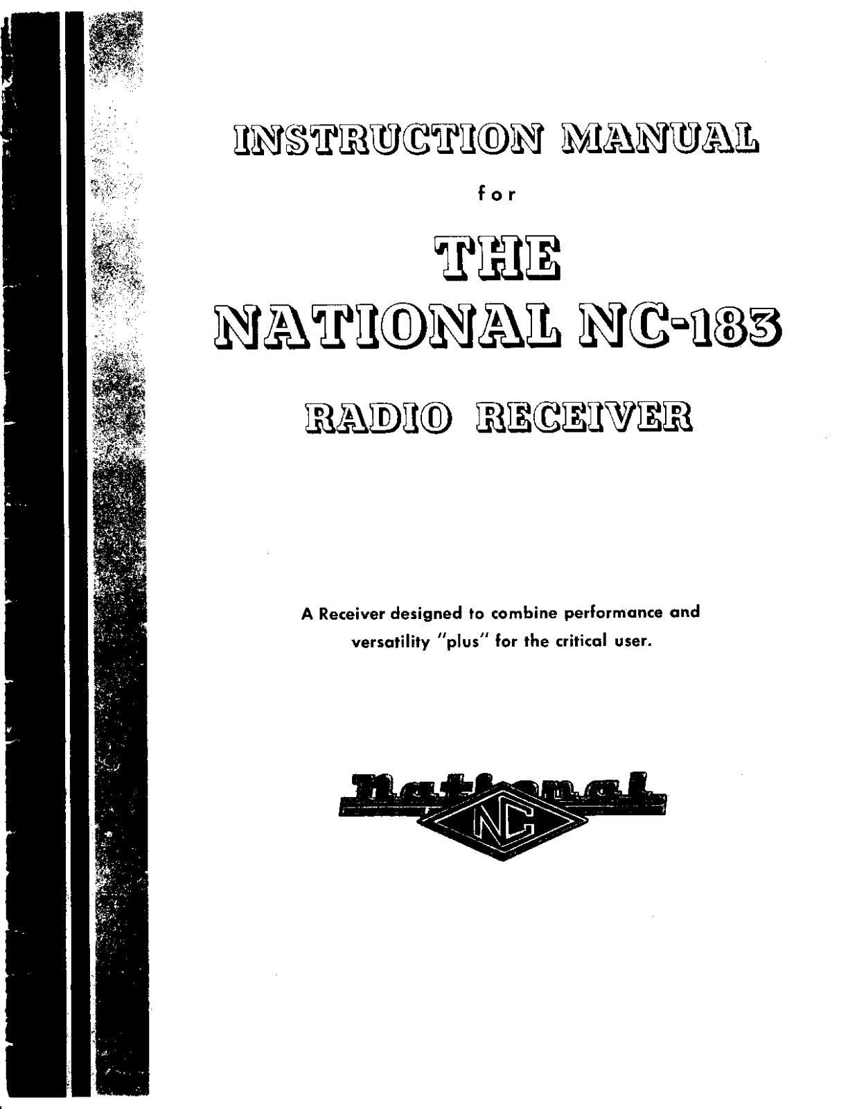 National NC183 User Guide