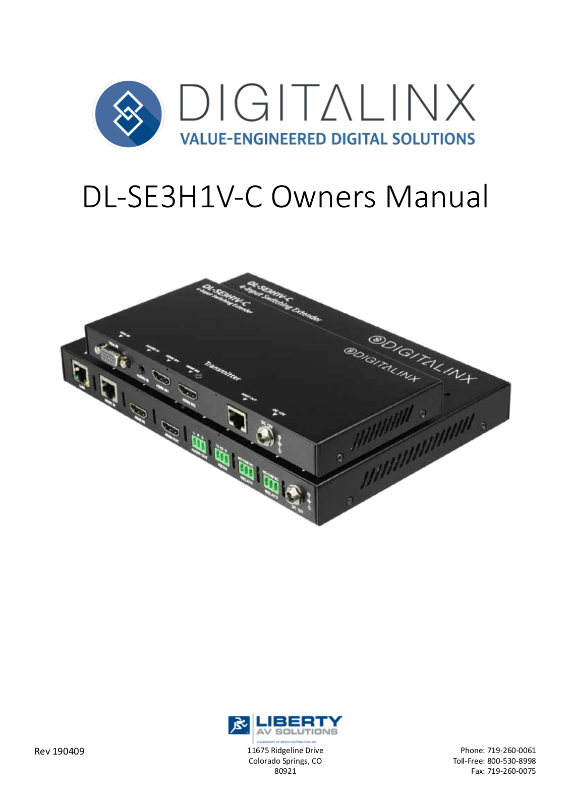 Intelix DL-SE3H1V-C Users Manual