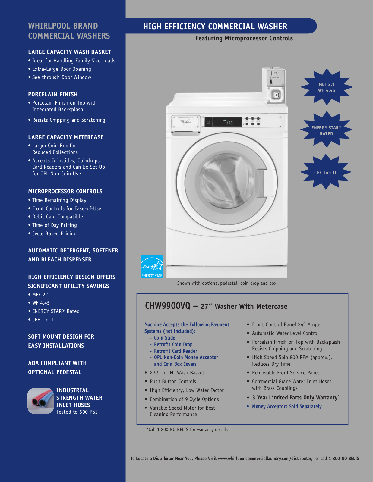 Whirlpool CHW9900VQ User Manual