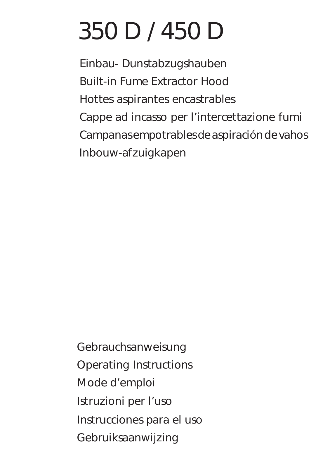 Aeg 350 D, 450 D, 450 D Operating Instructions