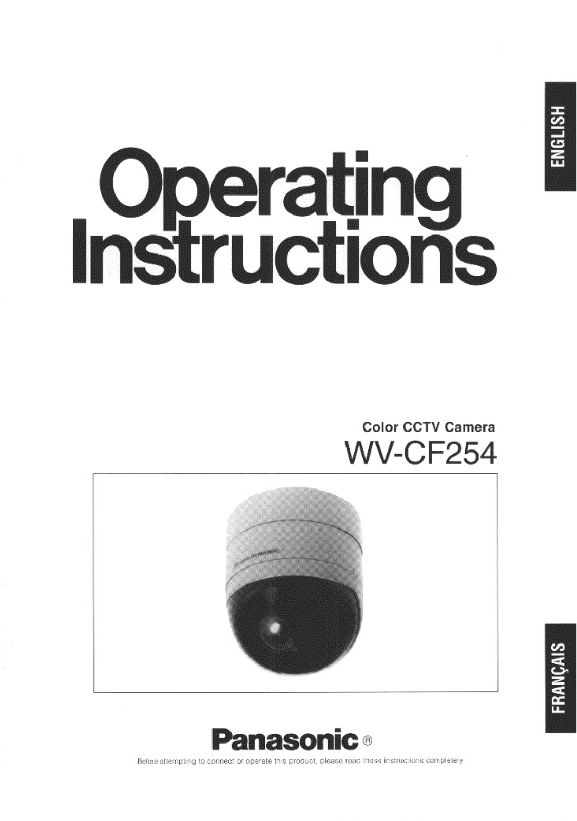 Panasonic wv-cf254 Operation Manual