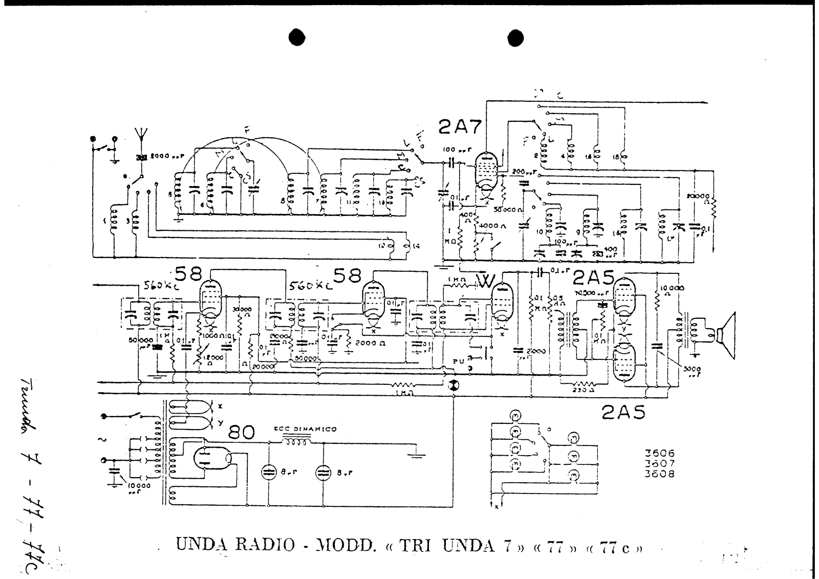 Unda Radio 7, 77, 77c schematic