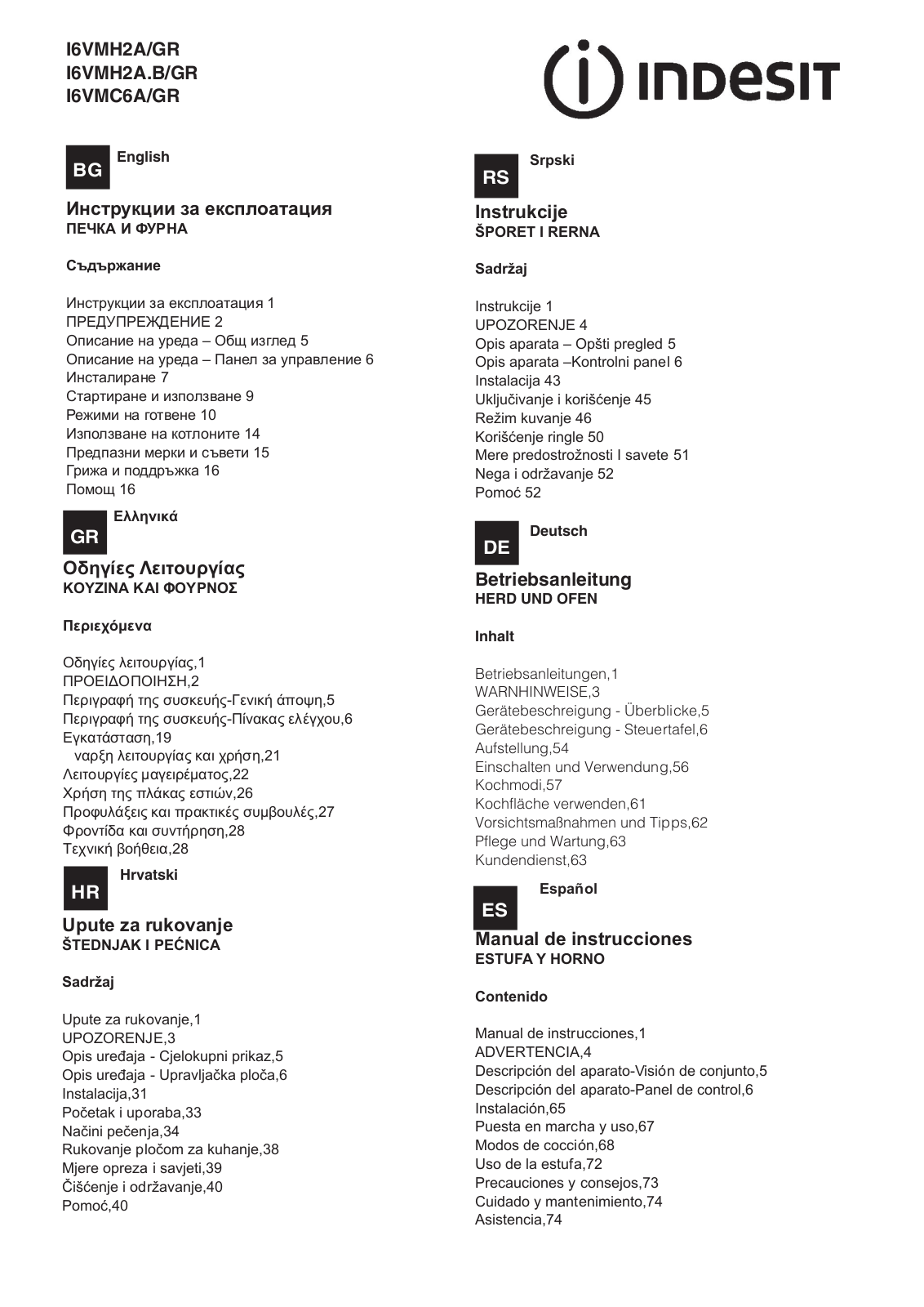 INDESIT I6VMC6A(X)/GR User Manual