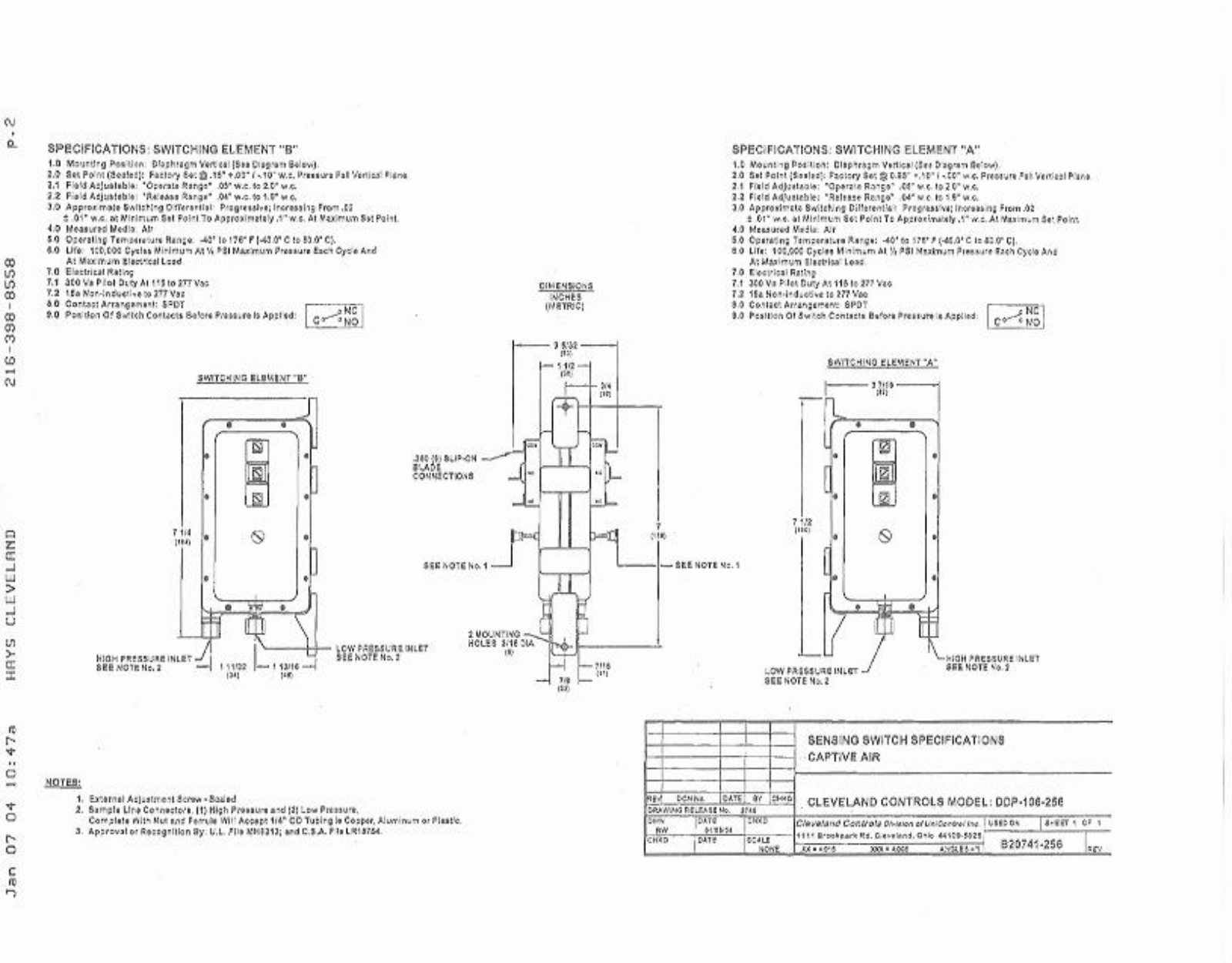 CaptiveAire DOP-106-256 User Manual