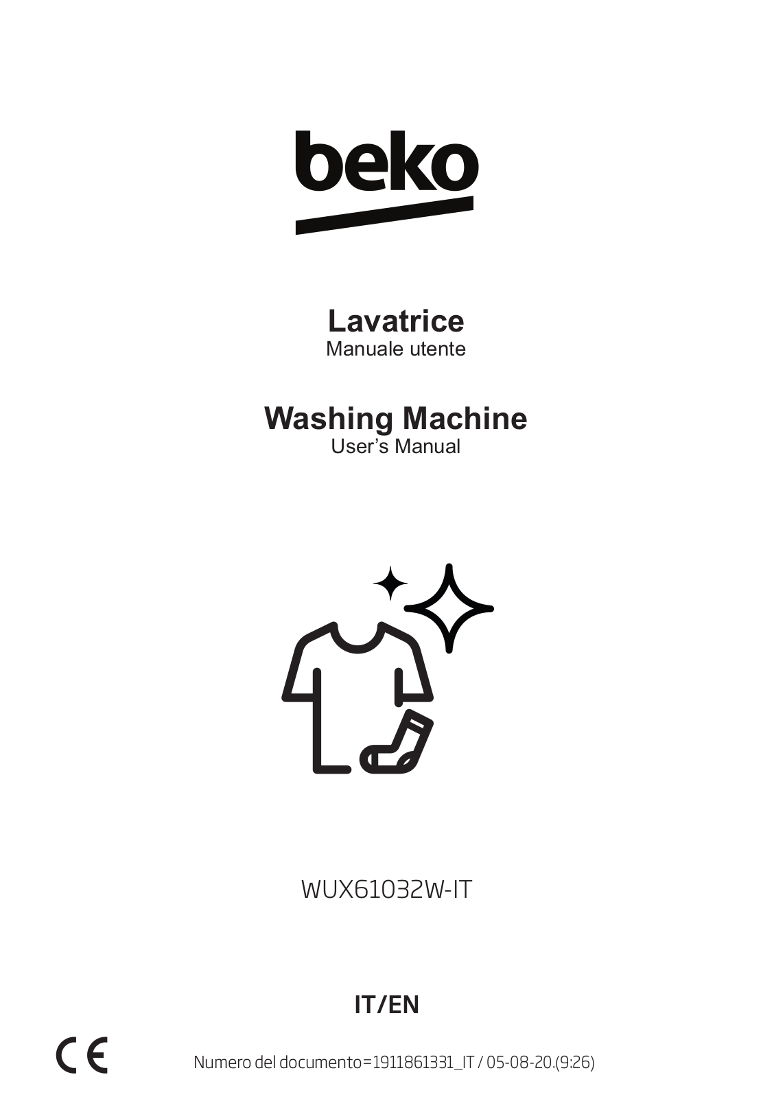 Beko WUX61032W-IT User Manual