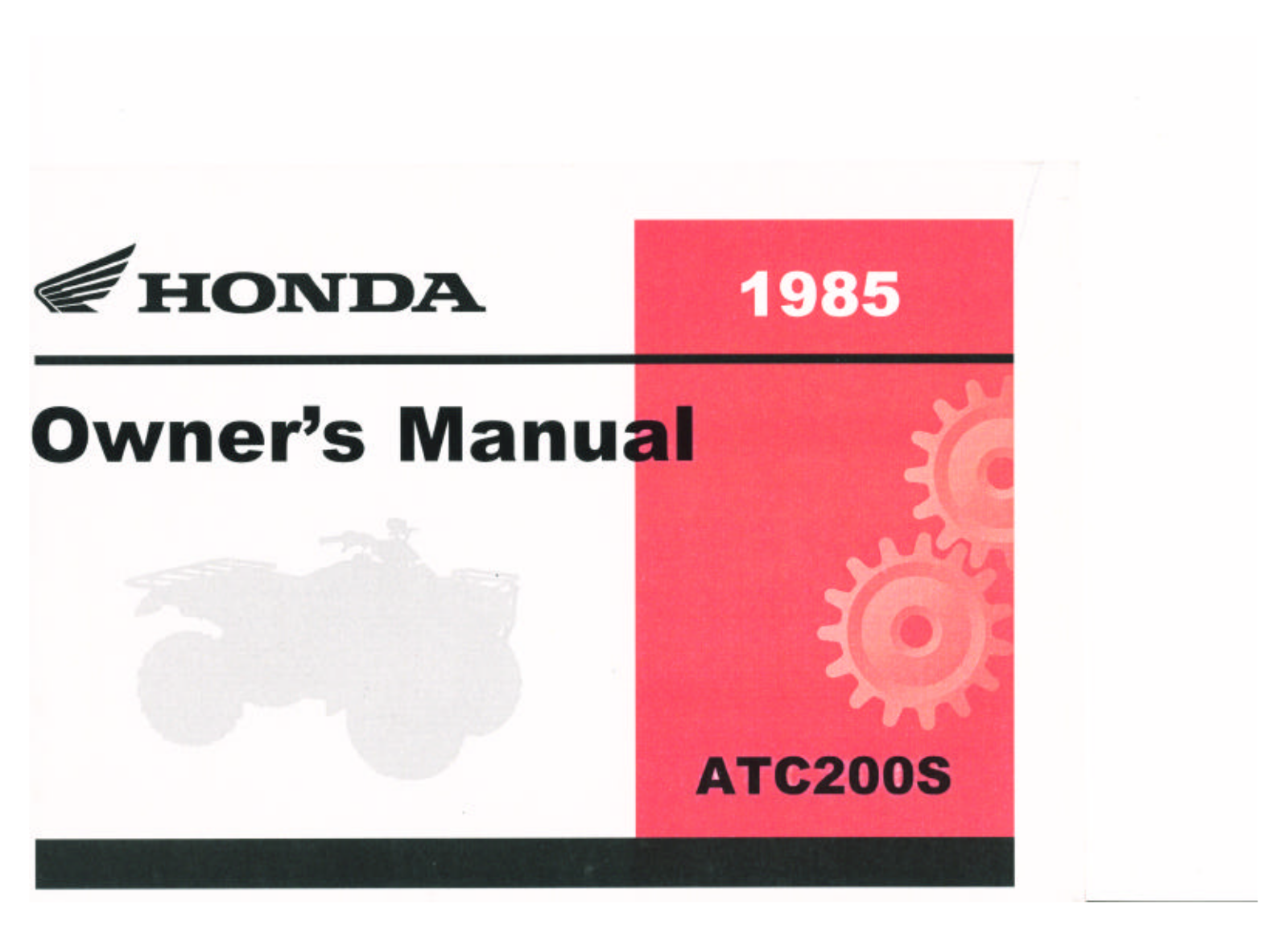 Honda ATC200S 1985 Owner's Manual