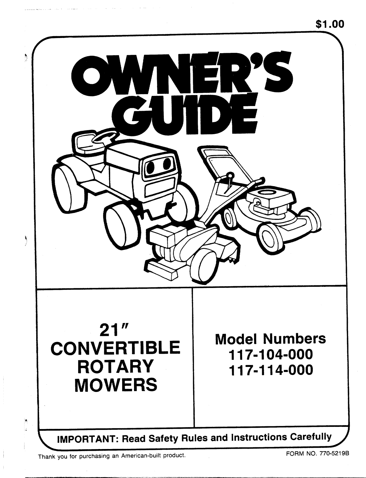 MTD 117-104-000 User Manual