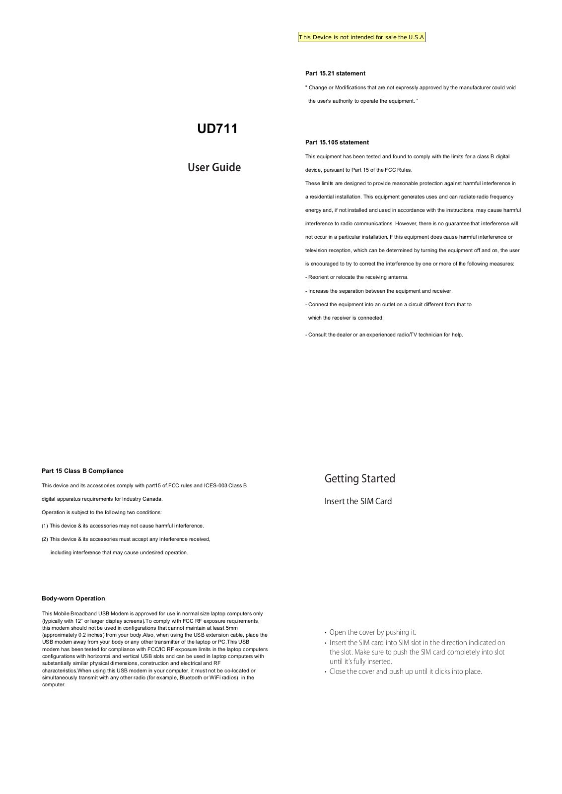 LG UD711 Users manual