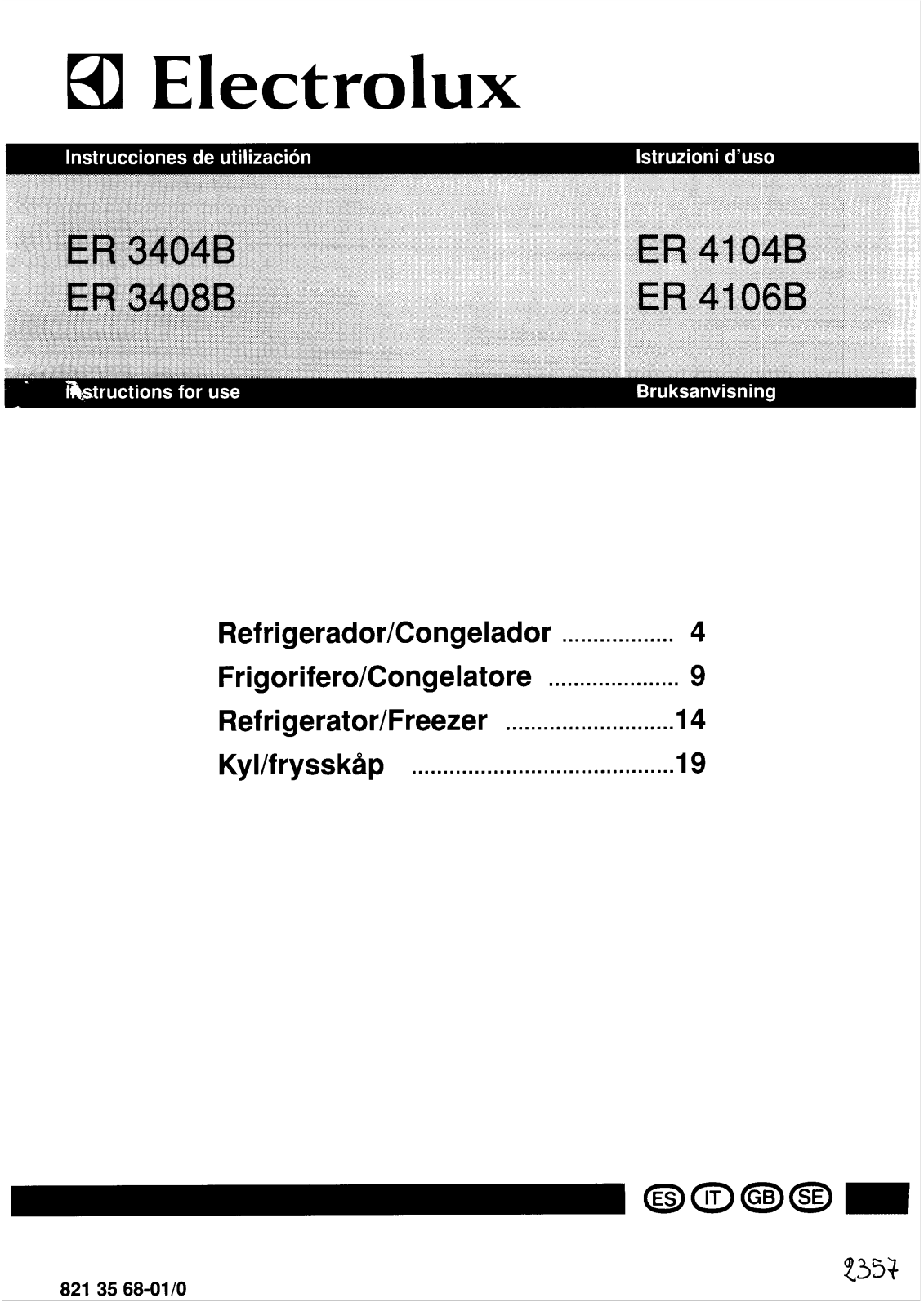 Electrolux ER3408B User Manual